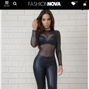 Sheer sparkly bodysuit